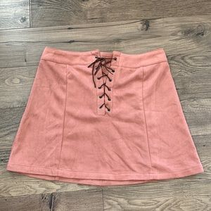 Suede Dust Pink Skirt